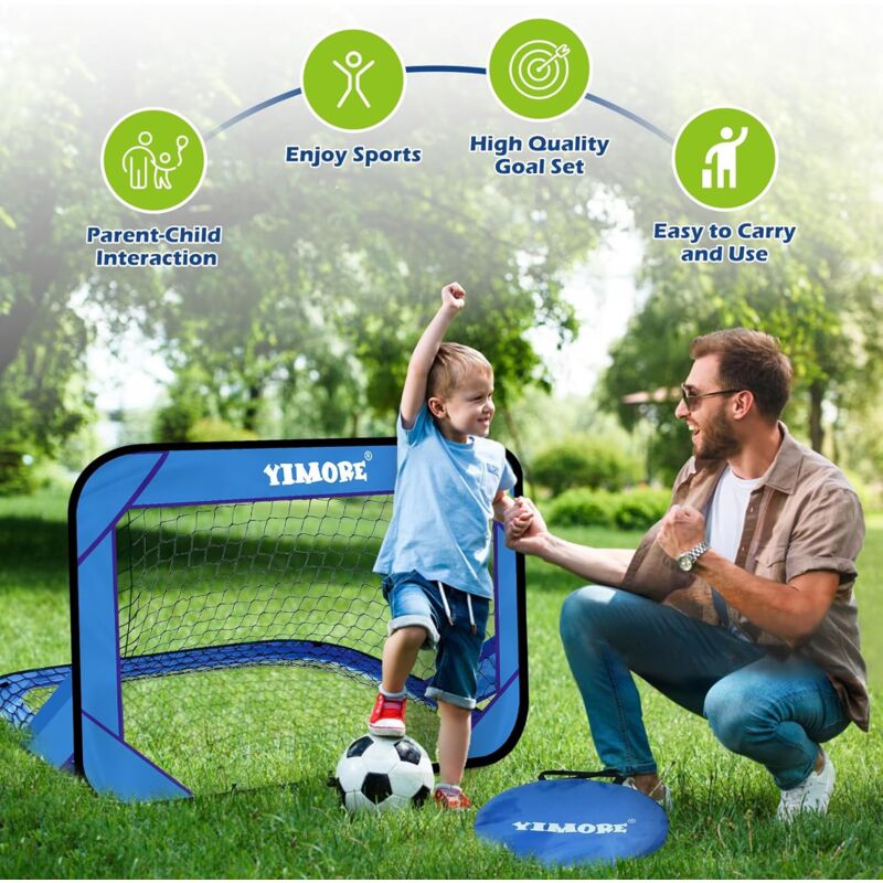 But De Football Pliable Pour Enfants - 44x25x32 Cm - Filet De Jardin Portable - Entraînement Et Jeu Extérieur - Stimule La Motricité