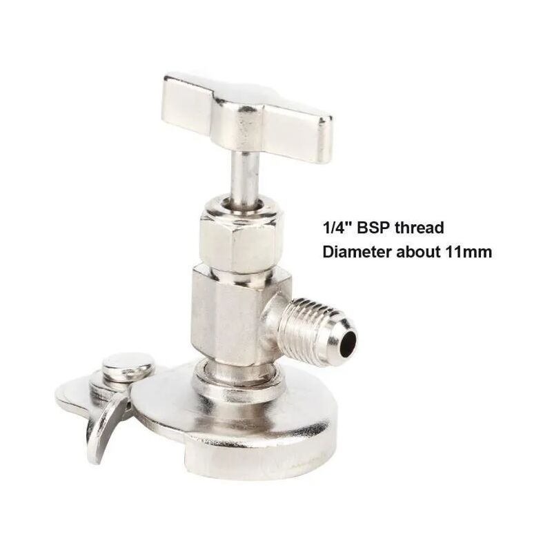 Maintenance Système Refroidissement Ouvre-Bouteille Vanne Réfrigérant R600a YINETTECH - Laiton, Filetage 7/16" Vers 1/4" SAE - Pour Climatisation Auto Adaptateur Vanne Climatisation