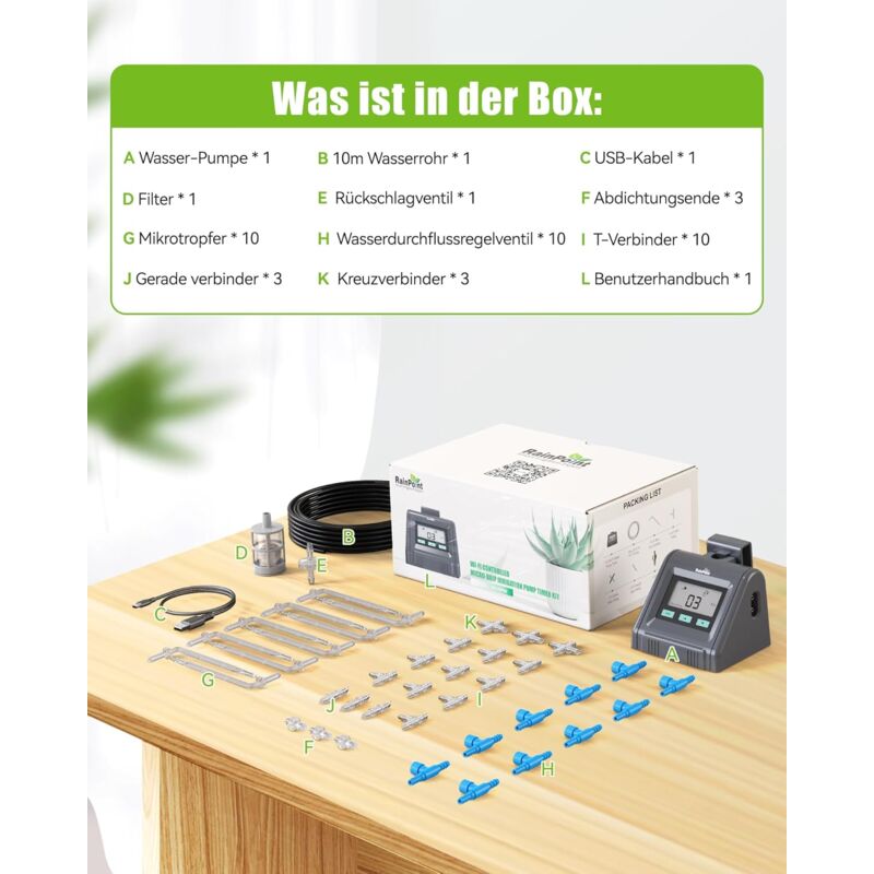 Programmateur D’arrosage Automatique USB-C – Kit Goutte-à-goutte 15 M, Pour Jardin, Balcon, Serre - 9