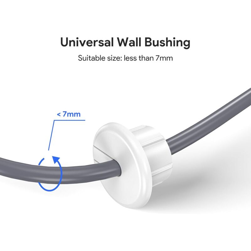 Guide Câble Starlink Blanc - Lot De 2 - Passe-Mur Silicone Pour Câble 8mm - Trou 2,54cm