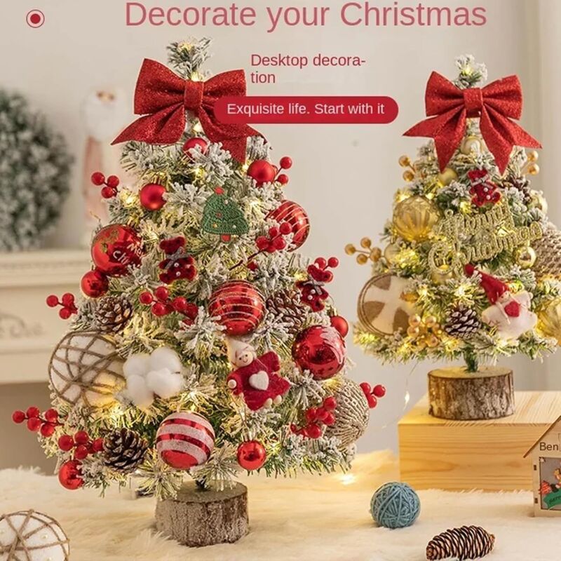 Mini Sapin De Noël Artificiel 50 Cm – Avec Décorations Incluses – Parfait Pour Table, Bureau Ou Décoration D’intérieur