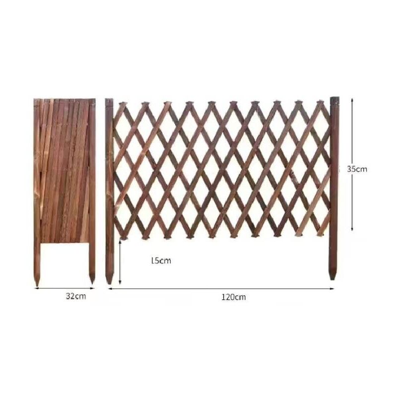 2 Treillis Garden Gardebruk 180x107cm - Support Plantes Grimpantes/Brise-vue - Bois Pliable