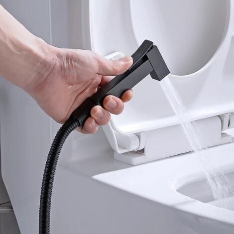 Kit Douchette WC, Noir Pulvérisateur de Bidet à Main en Laiton Bidet Pulvérisateur Mural Douchette WC Kit Complet , Hygiène Personnelle, G1/2
