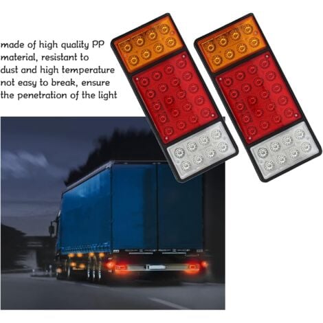 Lot de 2 feux arrière de voiture 12V 36 LED, clignotants d'arrêt pour camion remorque camion caravane Van feu de recul