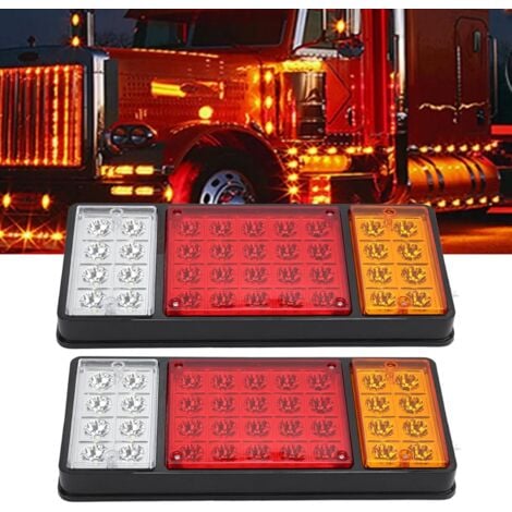 Lot de 2 feux arrière de voiture 12V 36 LED, clignotants d'arrêt pour camion remorque camion caravane Van feu de recul