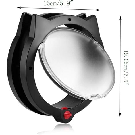Chatière pour Animaux - Verrouillage 4 Voies, Design Unique, Facile à Installer  - Noir