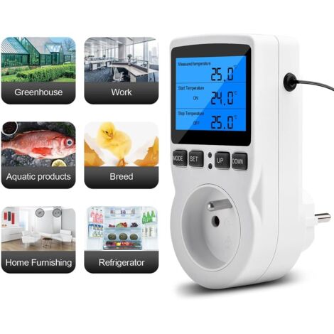 Thermostat numérique à prise de courant Prise 16A, Contrleur de