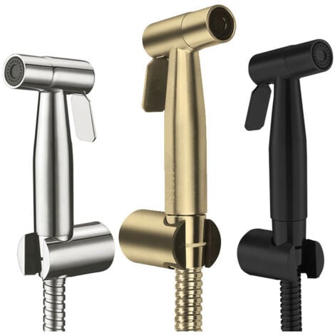Kit Douchette WC ,   Tuyau de 1,5 m et Support, Adaptateurs de G1/2 or