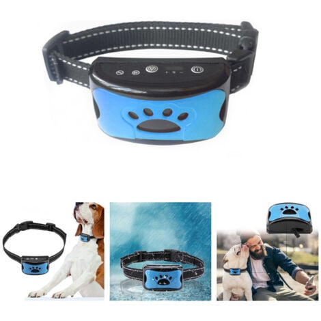 Collier Anti Aboiement Chiens,Modes Son/Vibration/Vibration Forte, Détection Intelligente des Aboiements avec 7 Niveaux de Sensibilité, Rechargeable, Étanche IP67, pour Gros et Petit Chien