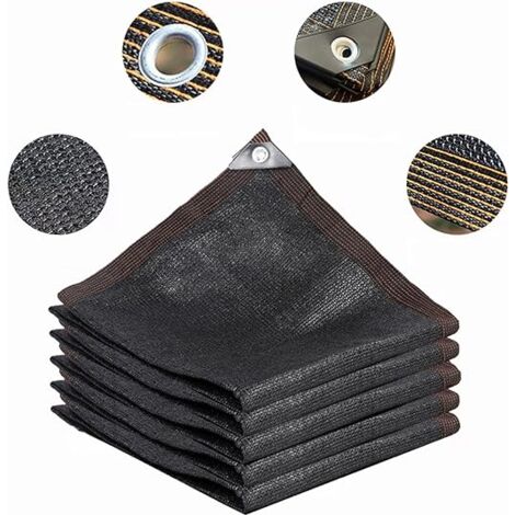 Filet D'ombrage À 90 %,Toile D'ombrage Noire,Couverture En Filet Protection Solaire Avec Œillets,Filet D'ombrage Respirant Résistant Aux Uv Pour Terrasse De Jardin De Balcon,Black-8x8m(26.2*26.2ft