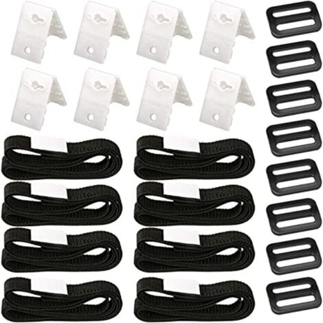 Kit de fixation de rouleau de couverture de piscine solaire, paquet de 8, sangles de fixation de rouleau de couverture de piscine pour la fixation universelle des rouleaux de couverture de piscine au 