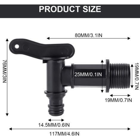 2PCS Robinet Cuve Plastique, Robinets pour Citerne De Pluie avec étanche Ruban PTFE - 3/4 - Robinet De Tonneau pour seaux, robinets de Rechange pour distributeurs de vin 2PCS Robinet Cuve Plastique, Robinets pour Citerne De Pluie avec étanche Ruban PTFE - 3/4 - Robinet De Tonneau pour seaux, robinets de Rechange pour distributeurs de vin