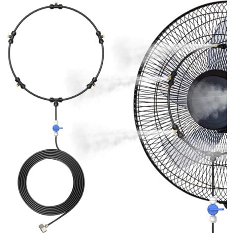 Brumisateurs Pour Terrasse Extérieure, Système De Brumisation De 20 Pieds Avec 6 Buses Brumisation Et Adaptateur En Laiton 3/4 Po, Système D'arrosage Pour Terrasse, Jardin, Serre, Arrière-c