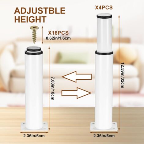 4 Pièces(agent,6cm) Pieds de Meubles en Alliage D'aluminium Réglables