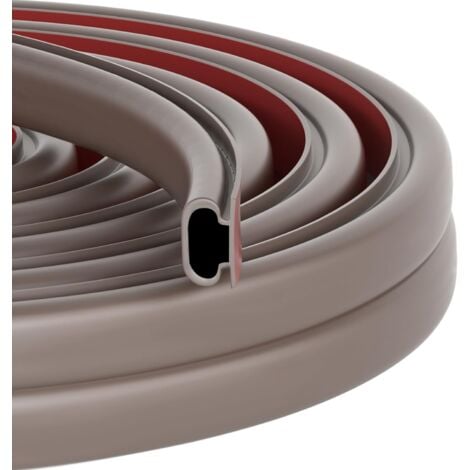 Joint Porte Fenetre Isolation et Phonique, Forme D Caoutchouc Joint de Porte, Autocollante Bande D'étanchéité Anti Froid Isolant Thermique, pour Joint porte entree, Fenetre (marron, 10M)