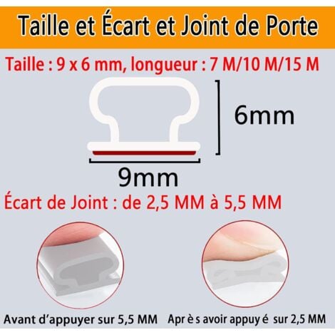 Joint Porte Fenetre Isolation et Phonique, Forme D Caoutchouc Joint de Porte, Autocollante Bande D'étanchéité Anti Froid Isolant Thermique, pour Joint porte entree, Fenetre (marron, 10M)