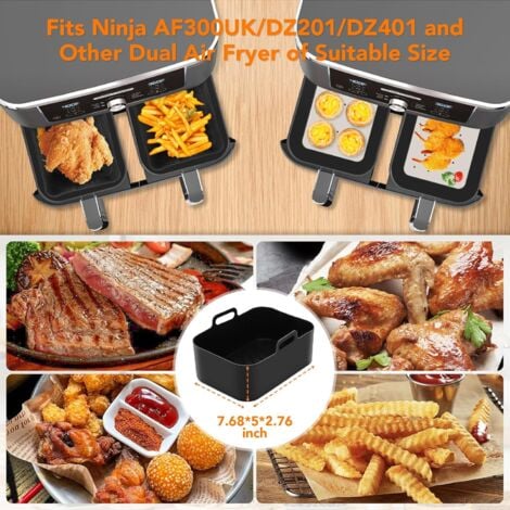 Pack de 9 accessoires pour friteuse à air Ninja AF400UK et AF451UK, doublure de friteuse à air en silicone, support de friteuse à air, gants en silicone, pinces à four