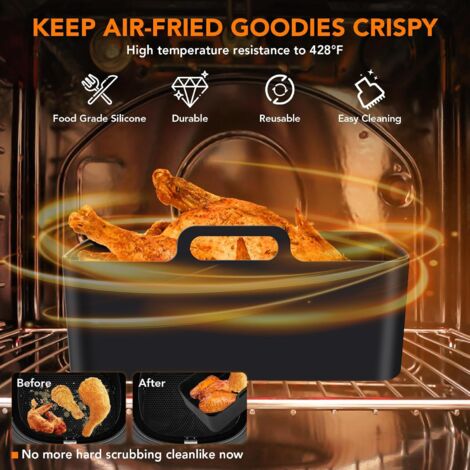 Pack de 9 accessoires pour friteuse à air Ninja AF400UK et AF451UK, doublure de friteuse à air en silicone, support de friteuse à air, gants en silicone, pinces à four