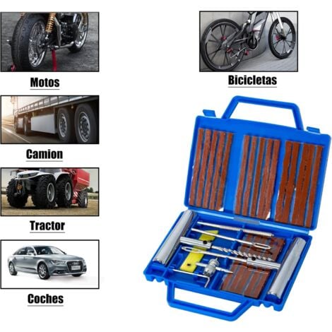 Ensemble de 33 pièces, kit de réparation de pneus, kit anti-crevaison pour voiture, outils de réparation de crevaison, adapté aux pneus de voiture et de moto