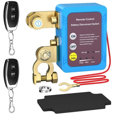 Coupe Circuit Batterie 12V,Coupe Batterie 240A,Coupe Batterie Voiture,Interrupteur D'arrêt Automatique pour Voiture,Bateau,RV,ATV,Camion
