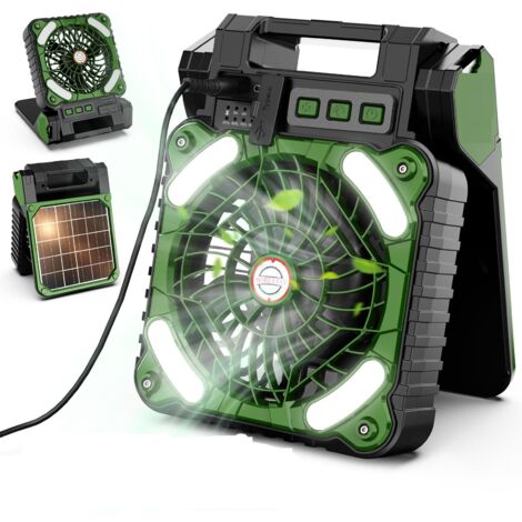 Ventilateur De Camping à Pince - Sans Fil Avec LED - Marque XMSJ - Neuf