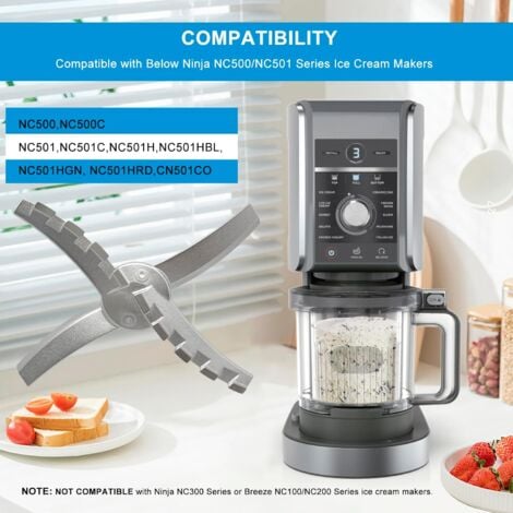 Lame de rechange en acier inoxydable compatible avec les machines à glace de luxe Ninja Creami NC500 NC501, pièces de mélange pour accessoires Ninja Ice Creami HOGA0864-CT