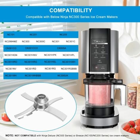Lame de rechange en acier inoxydable compatible avec les machines à crème glacée Ninja Creami NC300, pièces de mélange pour accessoires de crème glacée Ninja NC299AMZ, NC301, CN305A, CN301CO