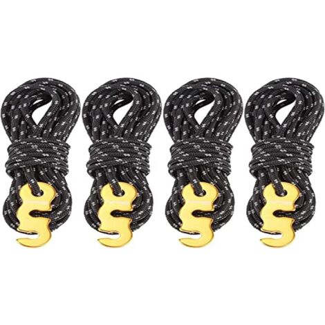 Corde Coupe-vent De Plein Air Corde De Tension TIANCONGYUN Lot De 4 Cordes à Cliquet Avec Crochets Et 4 Câbles Tendeur Tente Corde A Poulie
