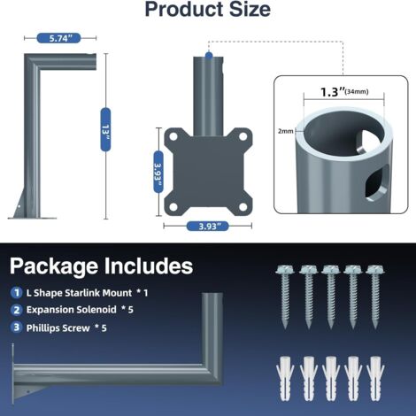 FHE-Kit de montage Starlink, fixation réglable en acier inoxydable