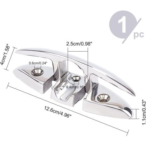 PH PandaHall Taquet Pliable Inox 316 – Crochet Rabattable Bateau Kayak Quai 12,6 X 4,35 Cm