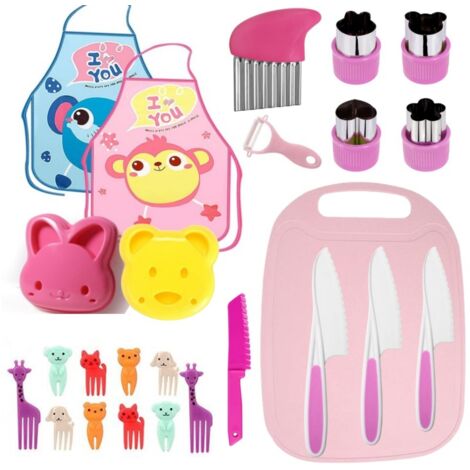 Kit 43 Pièces Ustensiles Cuisine Enfant JAADU - Couteaux Sécurité Et Accessoires Pour Apprendre à Cuisiner