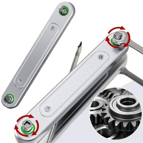 Clé à Cliquet à Extension Décalée Wisyurt - Pour Espaces Restreints, Longueur 39,7 Cm, Couple Max 71,2 Nm - Avec Adaptateurs Universels