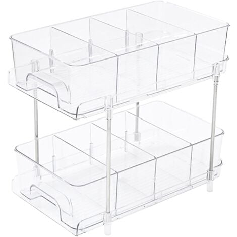 Boîte De Rangement Sous évier, Boîte Multifonctionnelle Pour Comptoir De Salle De Bain, Bacs De Rangement Avec Poignée Et Roues Pour Cuisine Et Accessoires De Toilette