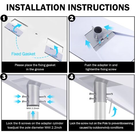 Adaptateur De Montage Pour Starlink Gen 3 - Support Poteau Aluminium, Diamètre 31-51mm, 6 Vis Renforcées - Installation Facile, Stable