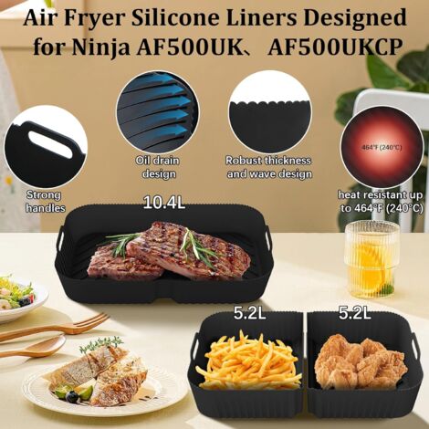 14 Pièces Silicone Accessoires Air Fryer pour FriteuseSilicone Accessoires Air Fryer pour Friteuse,Silicone Moule Air Fryer pour 10.4 L AF500EU, AF500EU Accessoires 1×10.4L+2×5.2L