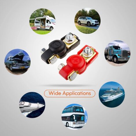 Bornes De Batterie à Dégagement Rapide Positives Et Négatives - Connecteurs Cuivre 12V 24V 48V Pour Voiture, Camion, Bateau