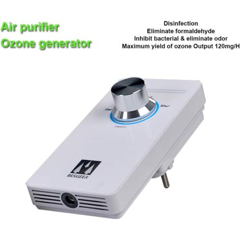 Générateur D'ozone Domestique 60000 Mg/h - Purificateur Air Puissant, élimine Odeurs - Pour Maison, Voiture, Salle De Bain - 2 Modes Minuterie/cycle