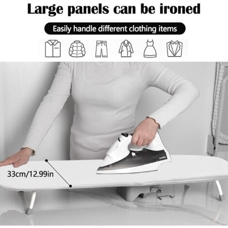 Beldray Petite Planche à Repasser De Table 73x31cm, Motif Accessoire De Couture, Housse 100% Coton Pour Un Pressage Lisse, Modèle Léger Avec Pieds Pliables, Rangement Facile Dans Les Petits Espaces