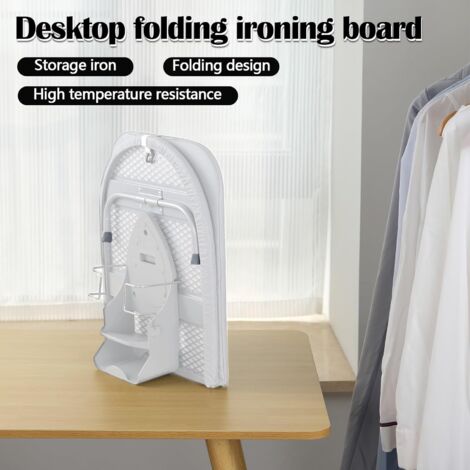 Table à Repasser Pliante Mini, Planche à Repasser Manches Et Cols, Tissu Amovible Lavable, Tube Acier, Pieds Antidérapants, Motif Pivoine, 26.5x10.5x8.5 Cm