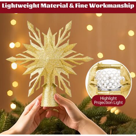 Pointes de Sapin Projecteur 3D Rotation Étoile Sapin de Noël LED Arbre Topper de Noël Lumineuse Rotatif Decoration pour Arbre de Noël Interieur Exterieur-Doré,Idéal pour les décorations de vacances et Pointes de Sapin Projecteur 3D Rotation Étoile Sapin de Noël LED Arbre Topper de Noël Lumineuse Rotatif Decoration pour Arbre de Noël Interieur Exterieur-Doré,Idéal pour les décorations de vacances et