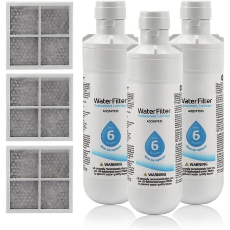 Lot De 3 Filtres à Eau Pour Réfrigérateur LG - Compatible LT1000P - Waterdrop WD-F46, Certification Avancée