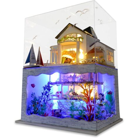 Kit Maison Miniature Magic Castle - Puzzle 3D Échelle 1:24 Avec Boîte à Musique
