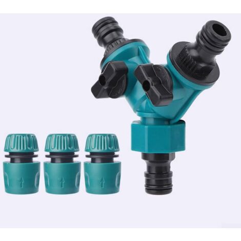 Diviseur D’eau 3 Voies Pour Tuyau D’arrosage – Raccords Rapides, Vannes Individuelles, Plastique Robuste, 1,9 Cm