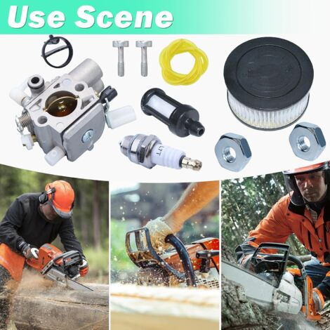CSPARKV Carburateur + Filtre à Air + Bougie D'Allumage + Tuyau D'Essence/d'Huile Pour Tronçonneuse 021 023 MS210 MS230 MS250 Carburateur
