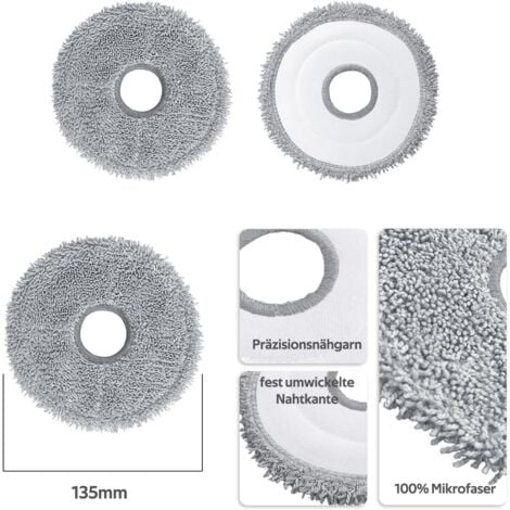 Lot de 8 lingettes microfibres gris foncé pour aspirateurs robots Dreame L10s Ultra / L10 Ultra / L20 Ultra / L10s Pro Ultra Heat / X40 Ultra Complete et Xiaomi X10+ / X20+. Accessoires de rechange.