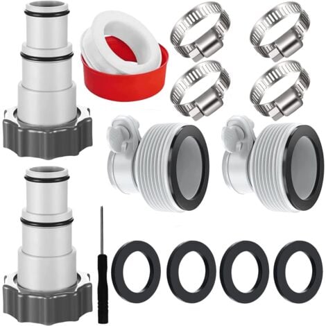 EpheyFIF 4560 Kit D'adaptateurs De Conversion De Tuyau Pour Intex De 40 Mm à 3,8 Cm, Kit De Conversion Pour Connecteur De Tuyau De Piscine Intex