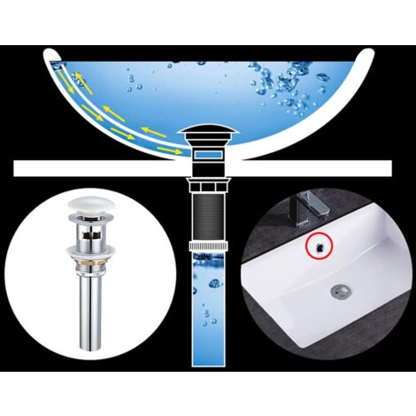 Drain De Lavabo De Salle De Bain Sans Trop-plein Lavabo De Lavabo De Lavabo Lavabo Pop Up Bouchon De Drain Chrome Poli 87945073