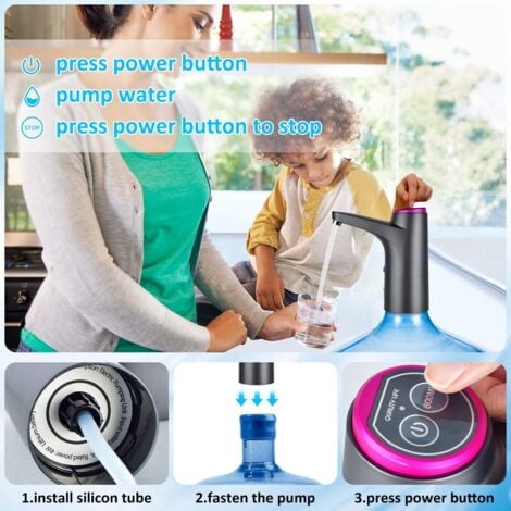 Delamiya Pompe à Eau Potable électrique - Chargement USB Automatique - Système USB Sans Fil Pour