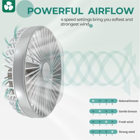 Ventilateur Turbo Portable Full Diamond - 199 Vitesses, écran Numérique, Recharge USB-C, Design Strass