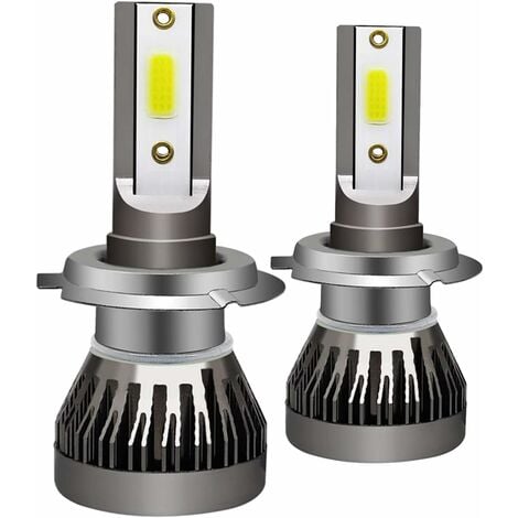 AGPTEK Ampoules H7 LED avec Ventilateur 16000LM, 600% Lumière Blanc H7  Lampe Voiture 80W 6000K Anti-Erreur, Kit Feux de Croisement Route Ampoule  H7